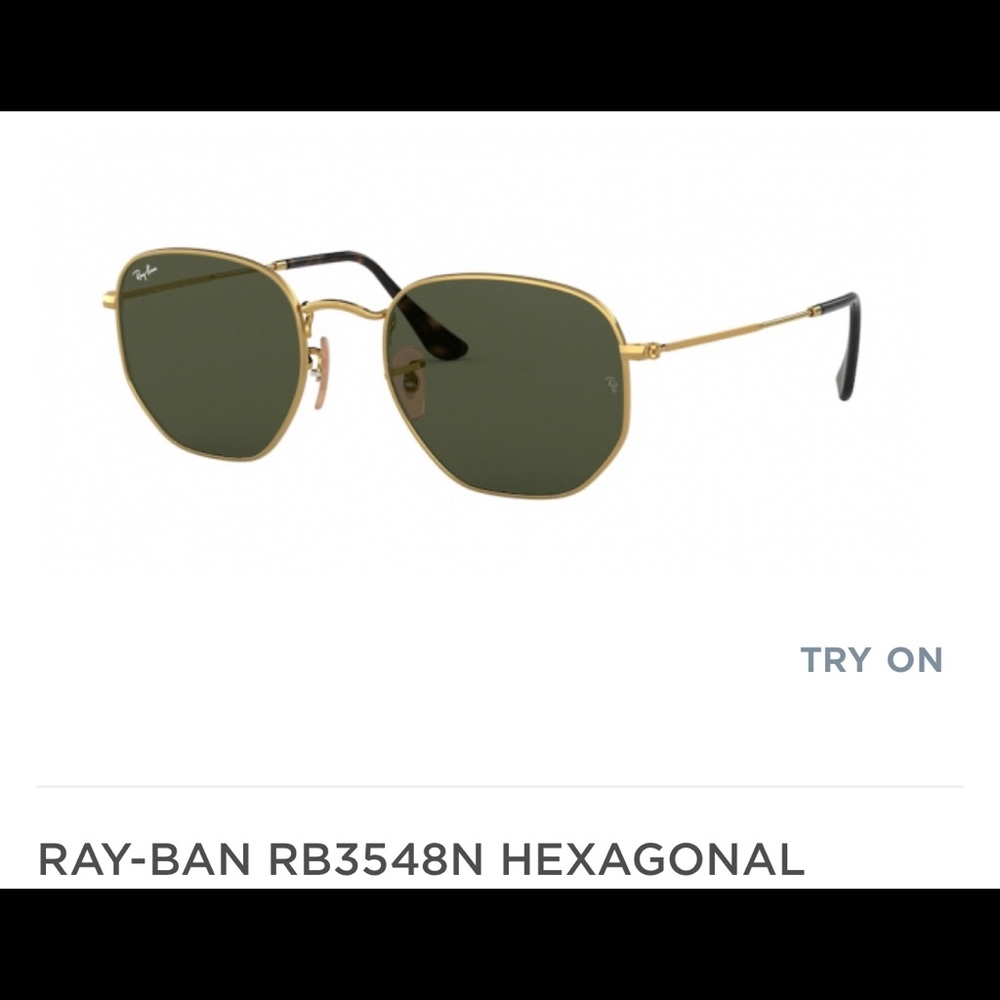 Rayban Hexagonal Gold Frame Sunglasses